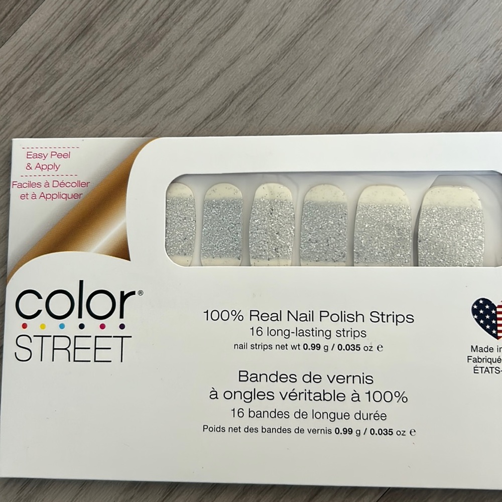 Silver glitter press on nails